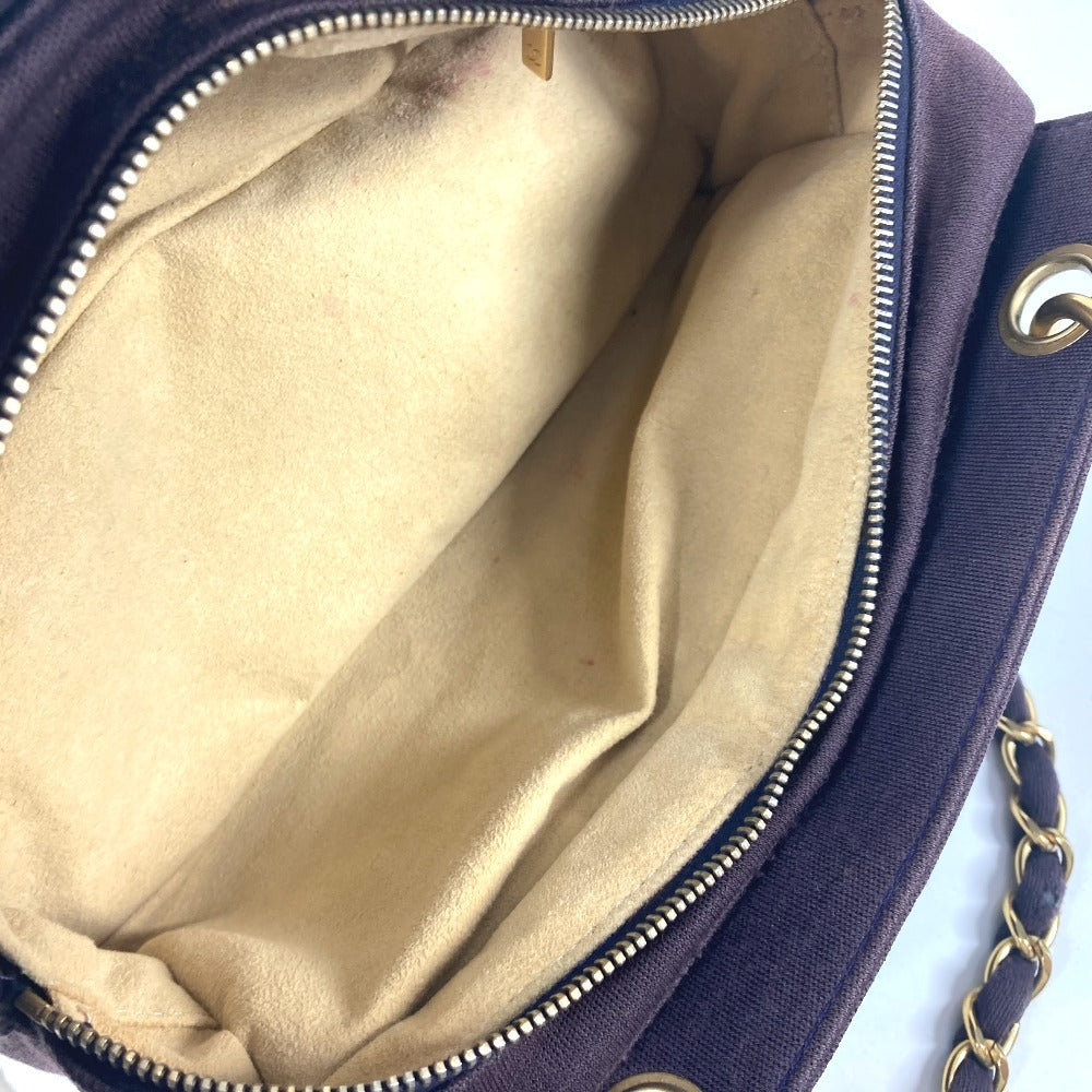 CHANEL CC ロゴ ココマーク チョコバー Wチェーン カバン 肩掛け ショルダーバッグ ジャージ レディース パープル - brandshop-reference