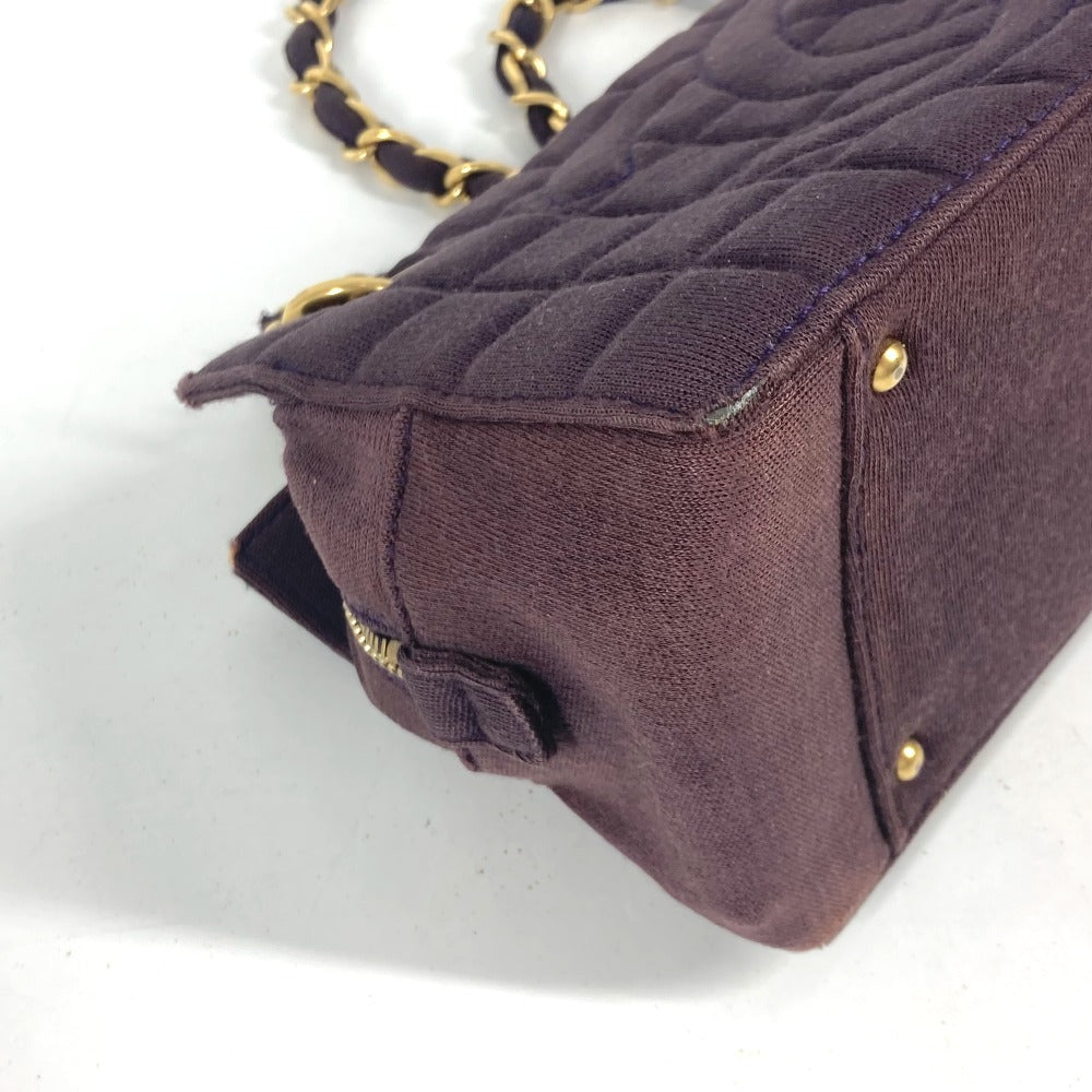 CHANEL CC ロゴ ココマーク チョコバー Wチェーン カバン 肩掛け ショルダーバッグ ジャージ レディース パープル - brandshop-reference
