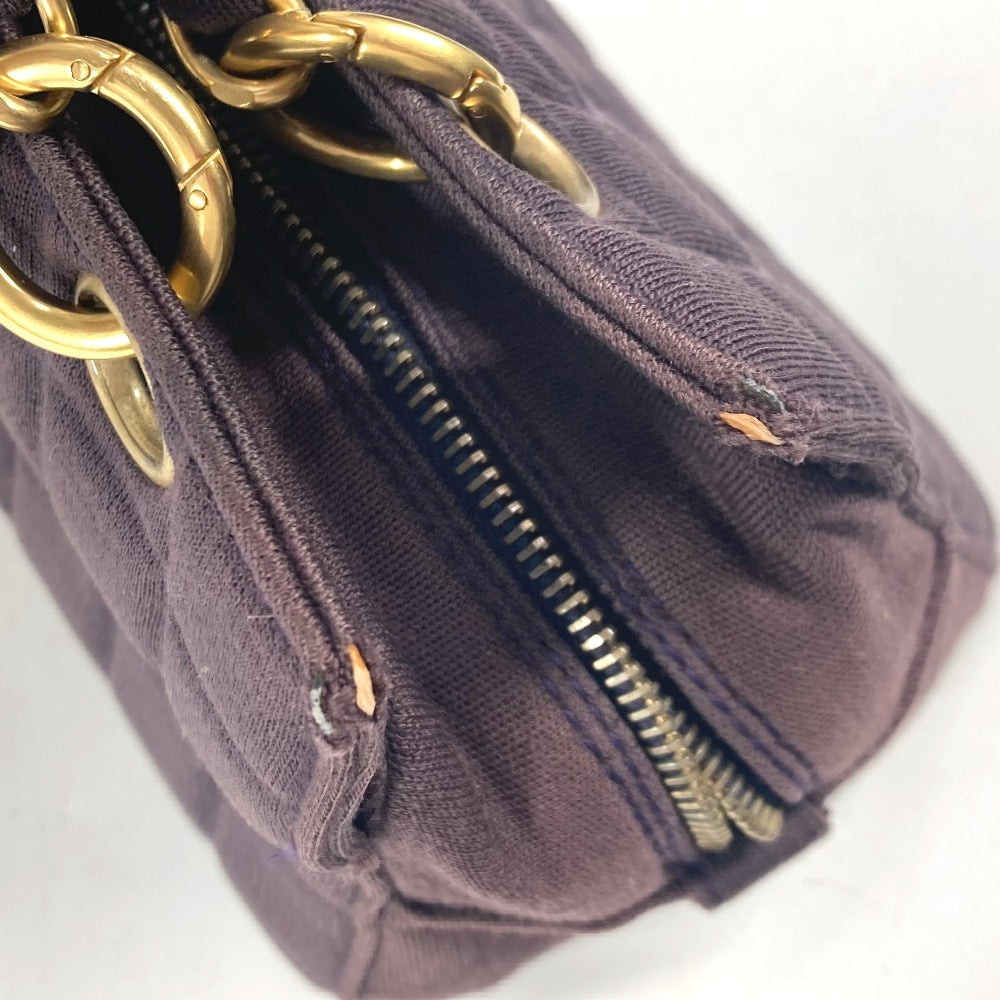 CHANEL CC ロゴ ココマーク チョコバー Wチェーン カバン 肩掛け ショルダーバッグ ジャージ レディース パープル - brandshop-reference