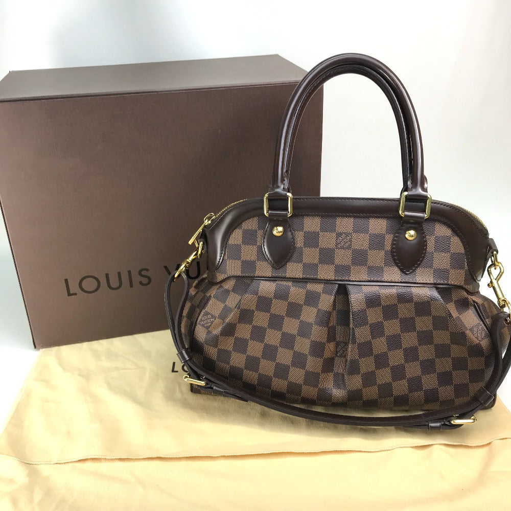 LOUIS VUITTON N51997 Damier Trevi PM Handbag, Unisex, Damier Canvas, Ebene Brown