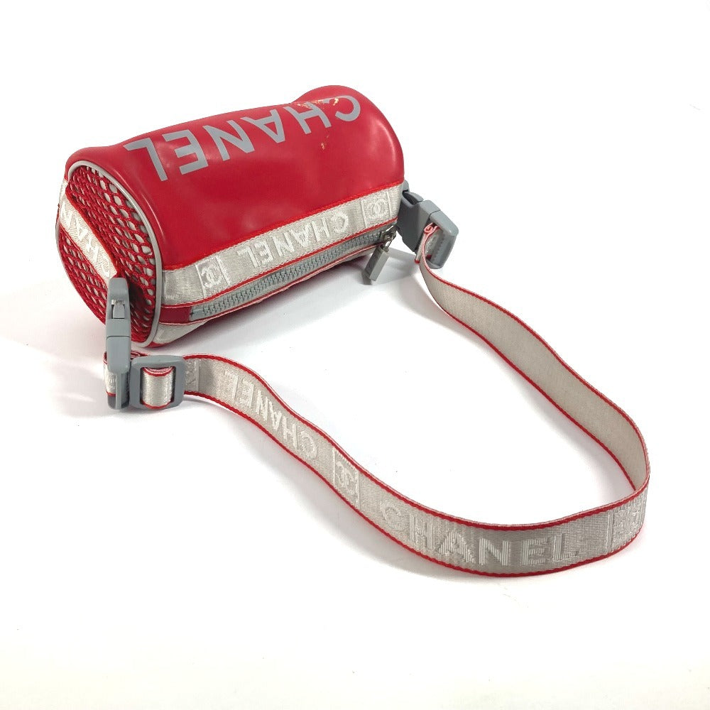 CHANEL スポーツ バイカラー ロゴ 筒形 肩掛け  ハンドバッグ ラバー レディース レッド - brandshop-reference