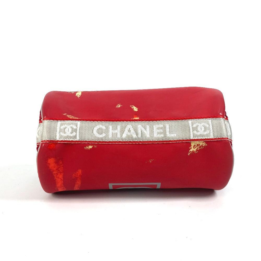 CHANEL スポーツ バイカラー ロゴ 筒形 肩掛け  ハンドバッグ ラバー レディース レッド - brandshop-reference
