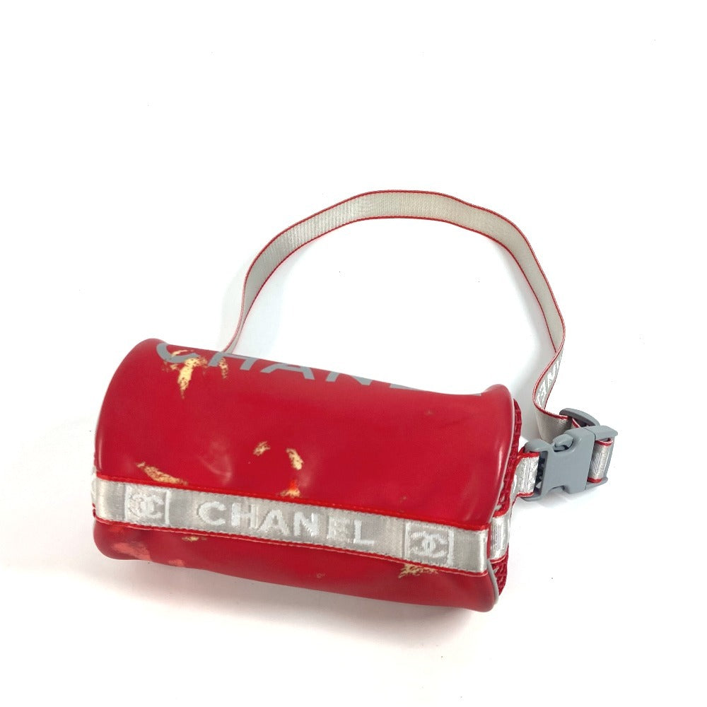 CHANEL スポーツ バイカラー ロゴ 筒形 肩掛け  ハンドバッグ ラバー レディース レッド - brandshop-reference