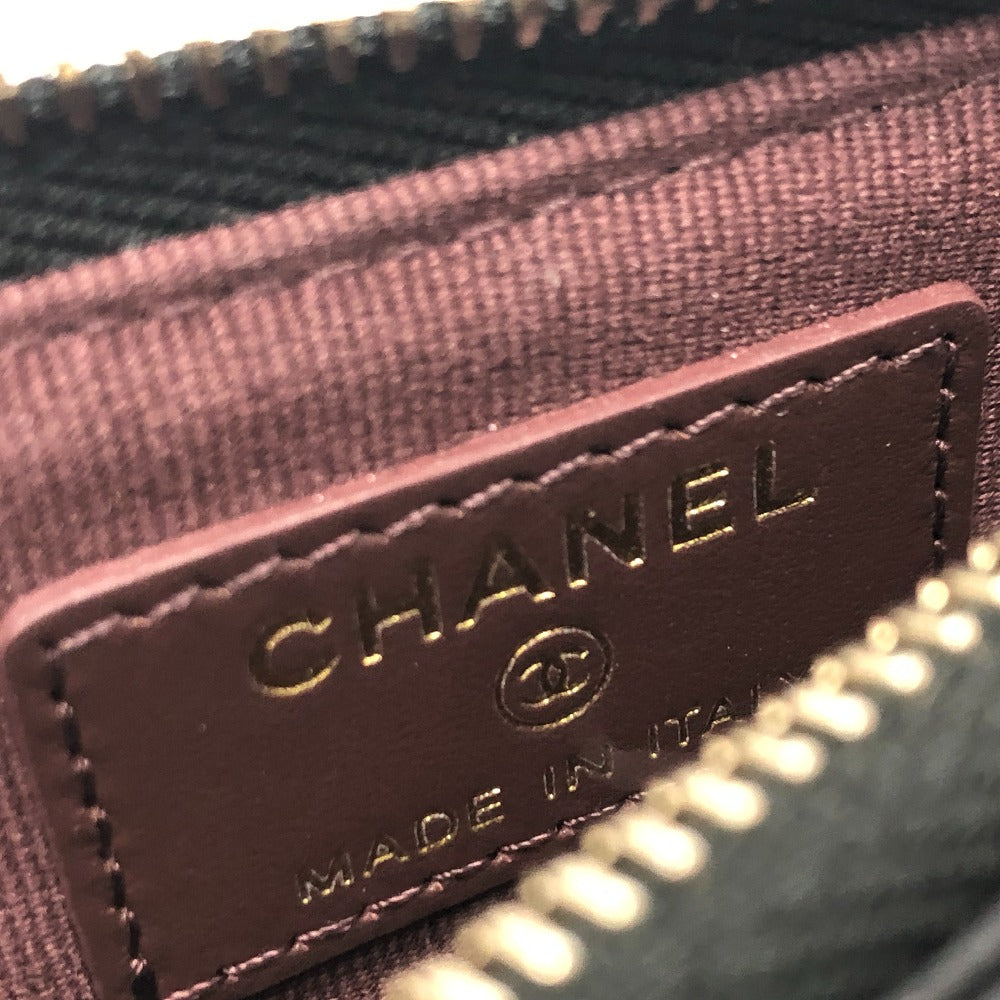 CHANEL AP2570 ココマーク マトラッセ クラシック ジップ カードケース コインケース 財布 ウォレット 小銭入れ コインケース キャビアスキン レディース ブラック - brandshop-reference