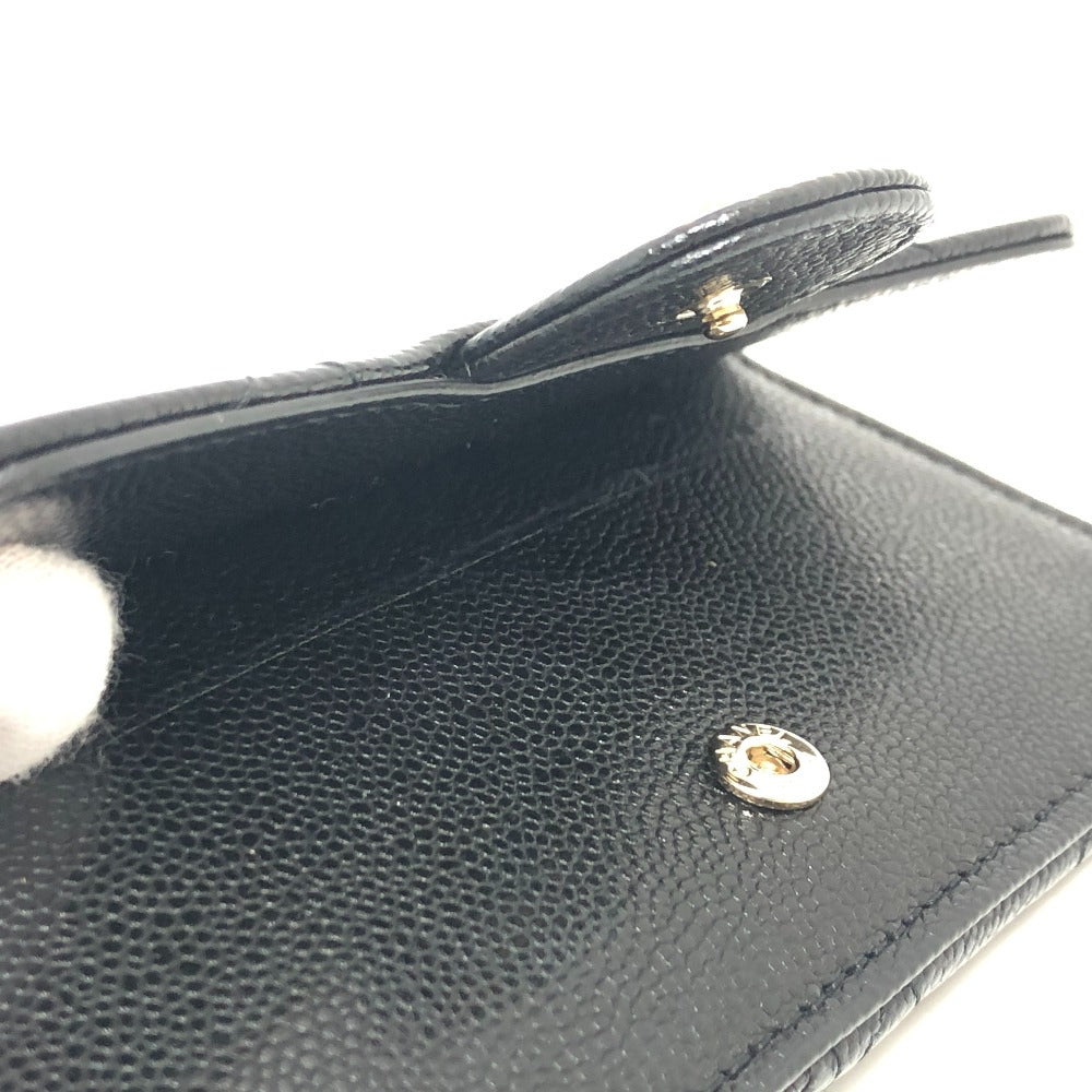 CHANEL AP2570 ココマーク マトラッセ クラシック ジップ カードケース コインケース 財布 ウォレット 小銭入れ コインケース キャビアスキン レディース ブラック - brandshop-reference