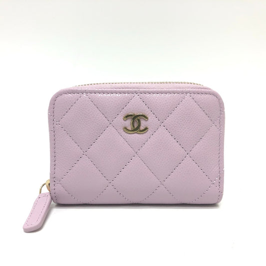 CHANEL AP0216 ココマーク マトラッセ クラシック ジップ コインパース コインケース 小銭入れ 財布 ウォレット コインケース キャビアスキン レディース