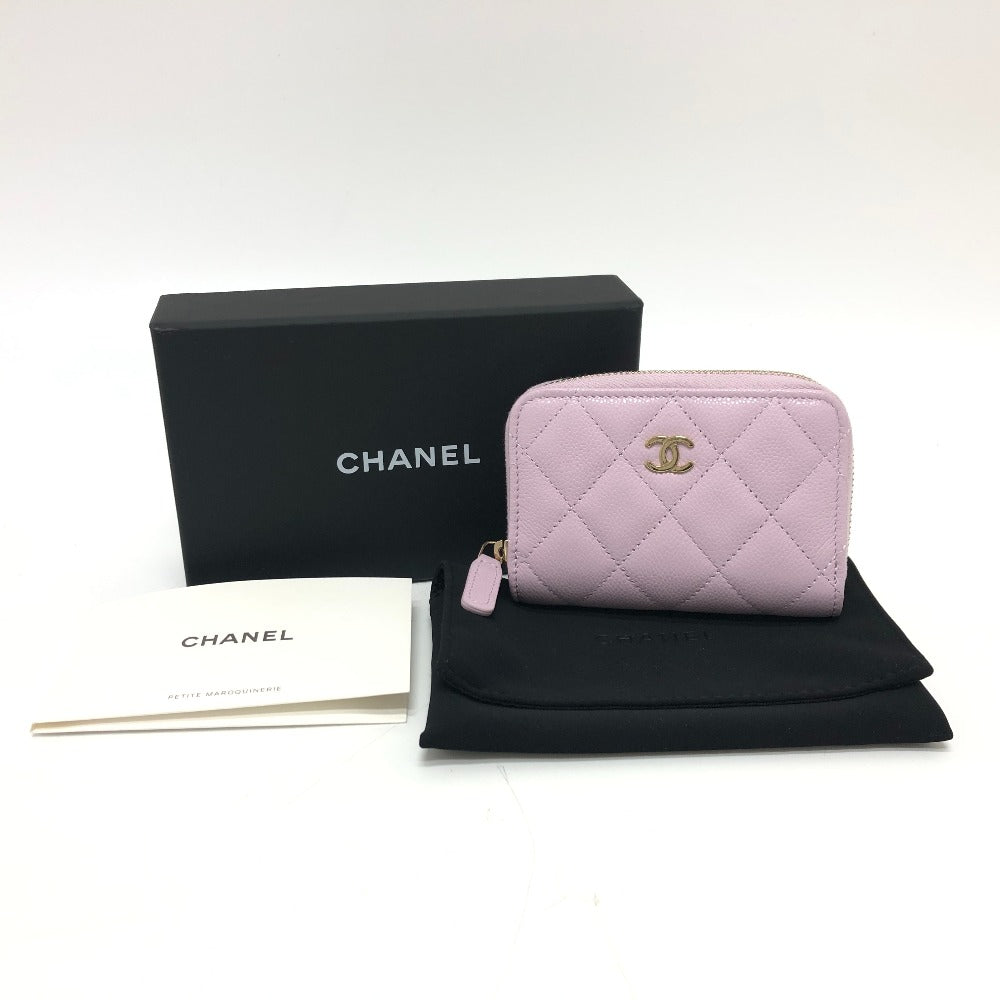 CHANEL AP0216 ココマーク マトラッセ クラシック ジップ コインパース コインケース 小銭入れ 財布 ウォレット コインケース キャビアスキン レディース