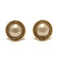 CHANEL vintage CC CC Mark logo Chain & Faux Pearl Clip-on Earrings Metal Gold Used