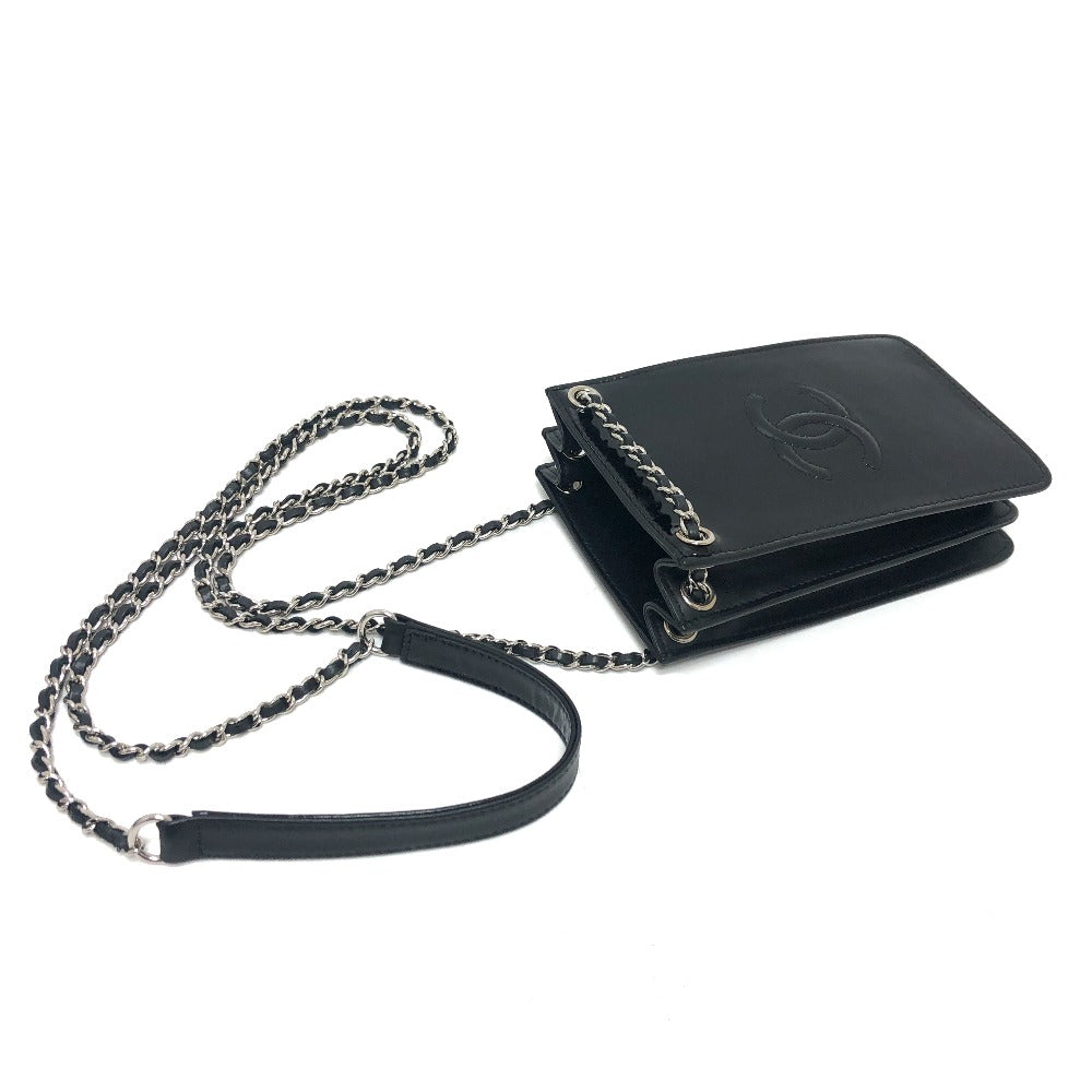 CHANEL ココマーク ポーチ チェーン ショルダーバッグ エナメル レディース ブラック - brandshop-reference