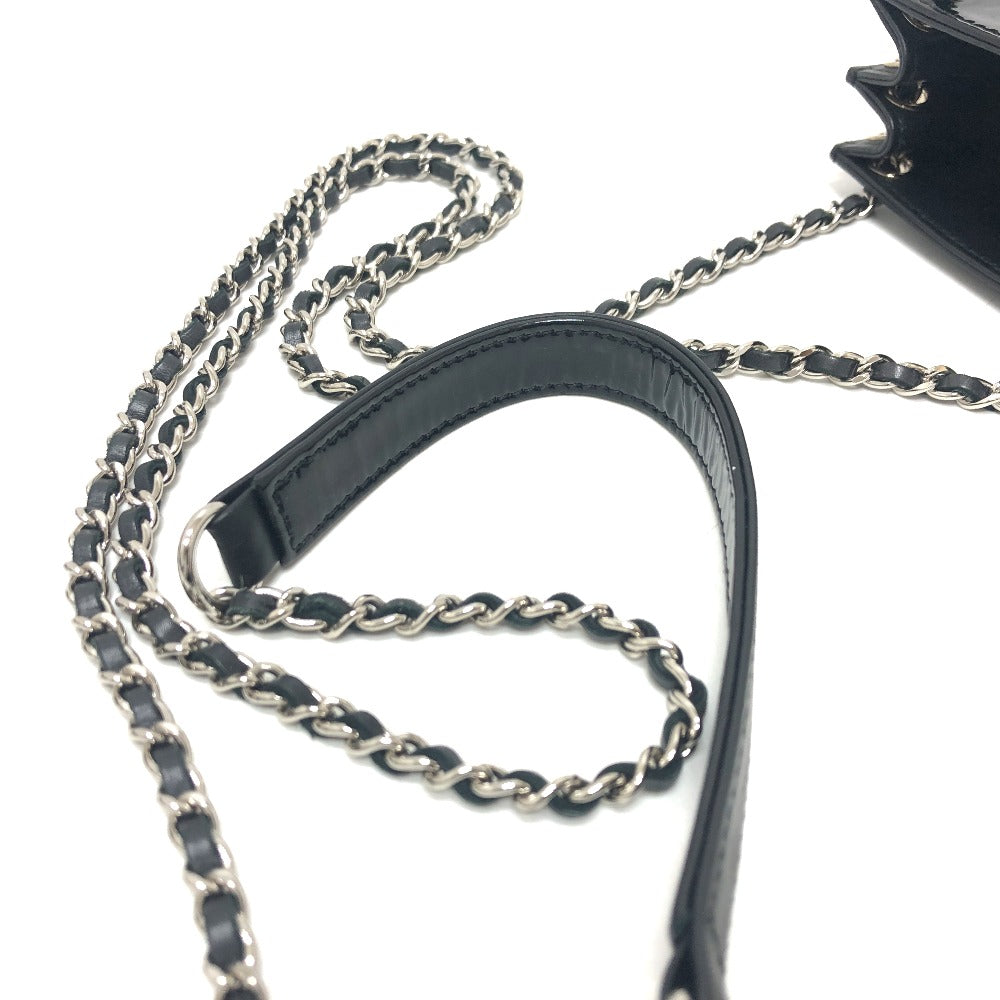 CHANEL ココマーク ポーチ チェーン ショルダーバッグ エナメル レディース ブラック - brandshop-reference