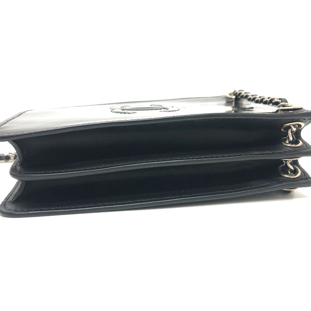 CHANEL ココマーク ポーチ チェーン ショルダーバッグ エナメル レディース ブラック - brandshop-reference