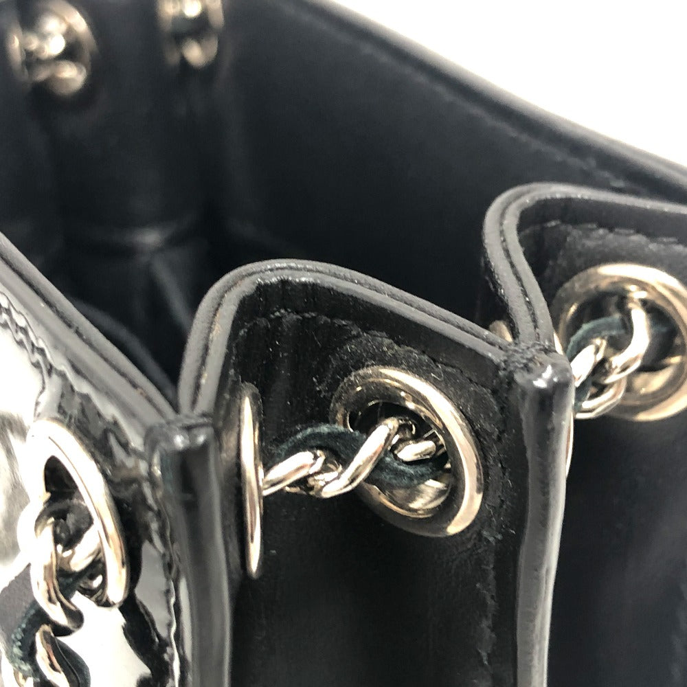 CHANEL ココマーク ポーチ チェーン ショルダーバッグ エナメル レディース ブラック - brandshop-reference