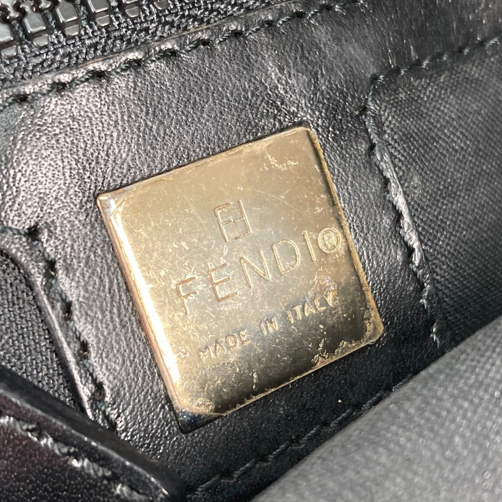 FENDI Crossbody Bag with Logo and Metal Plate, Pochette, Sacoche, Shoulder Bag, Nylon, Men's, Black