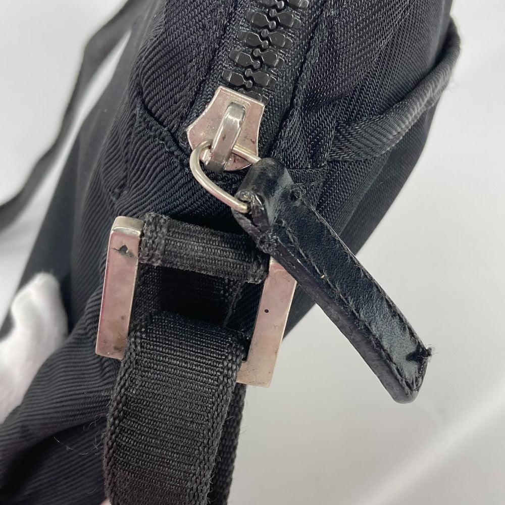 FENDI Crossbody Bag with Logo and Metal Plate, Pochette, Sacoche, Shoulder Bag, Nylon, Men's, Black