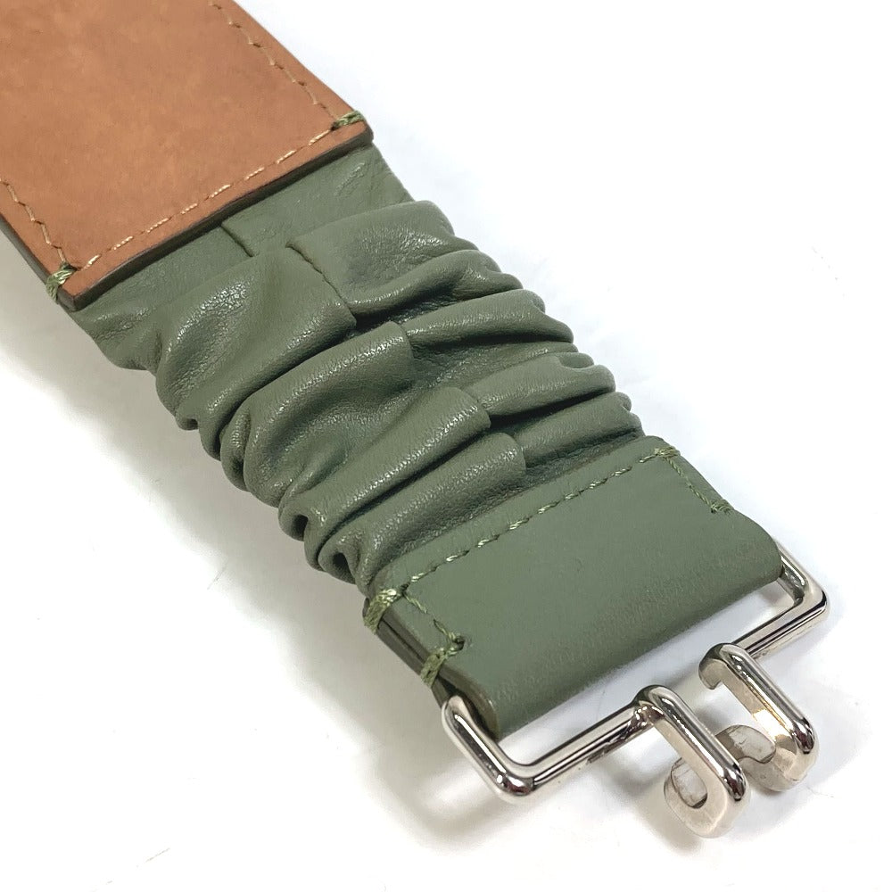 FENDI Studded Waist Belt, Leather Pants Belt, Women's, Khaki