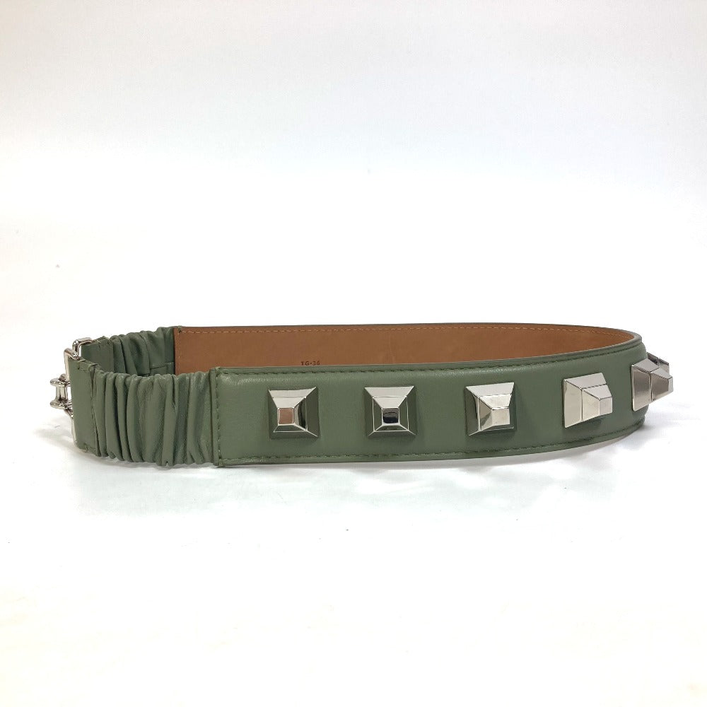 FENDI Studded Waist Belt, Leather Pants Belt, Women's, Khaki