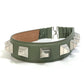 FENDI Studded Waist Belt, Leather Pants Belt, Women's, Khaki