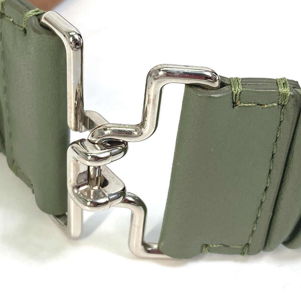 FENDI Studded Waist Belt, Leather Pants Belt, Women's, Khaki