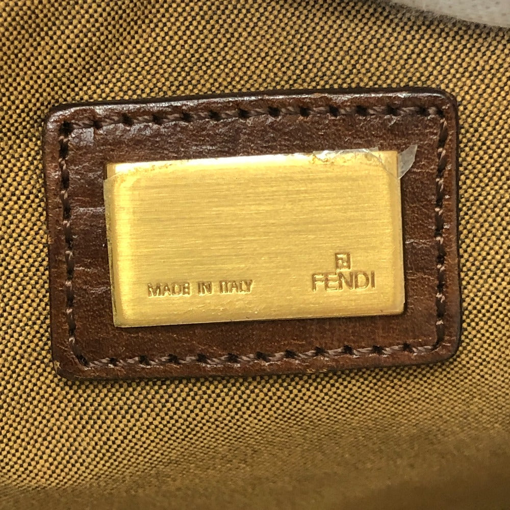 FENDI ズッカ柄 ズッキーノ柄 カバン 編み込みハンドル トートバッグ ハンドバッグ キャンバス レディース カーキ