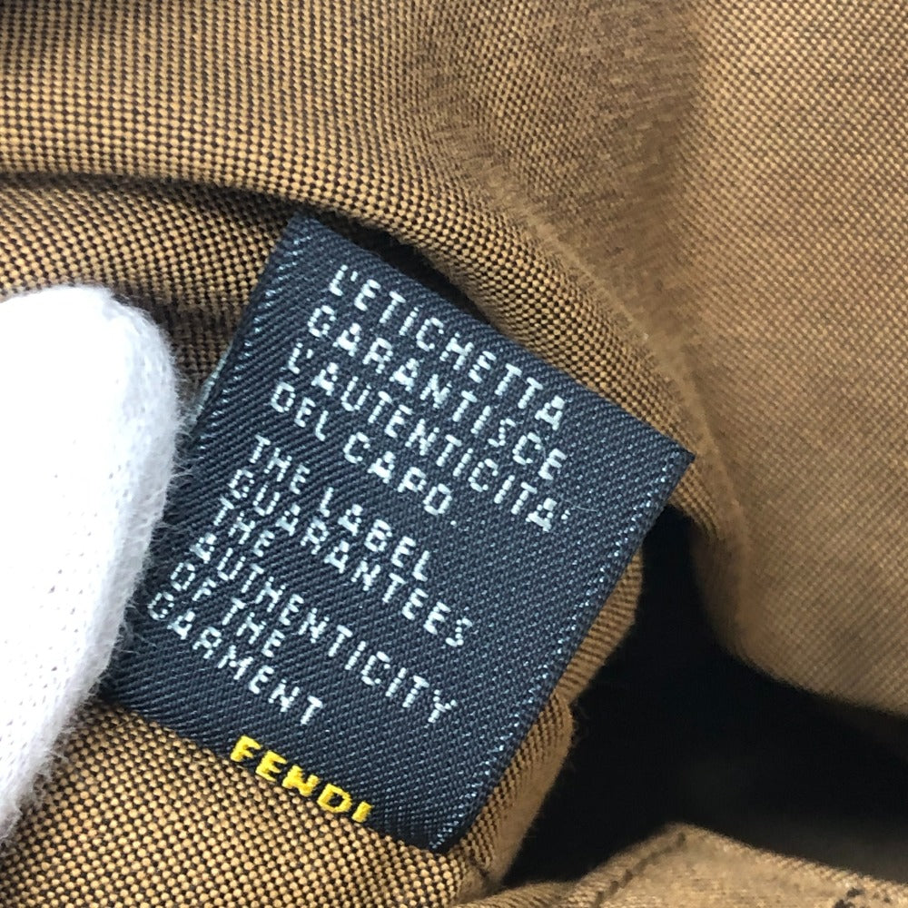 FENDI ズッカ柄 ズッキーノ柄 カバン 編み込みハンドル トートバッグ ハンドバッグ キャンバス レディース カーキ