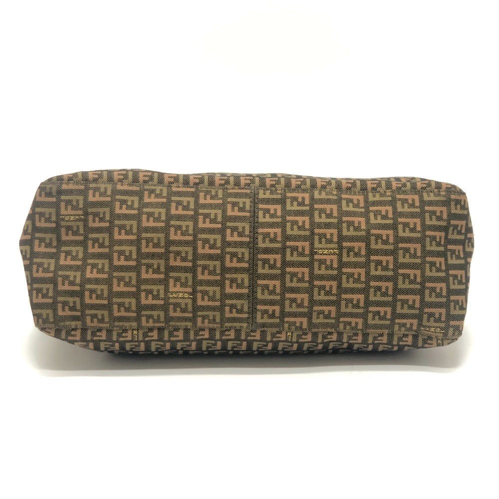 FENDI ズッカ柄 ズッキーノ柄 カバン 編み込みハンドル トートバッグ ハンドバッグ キャンバス レディース カーキ