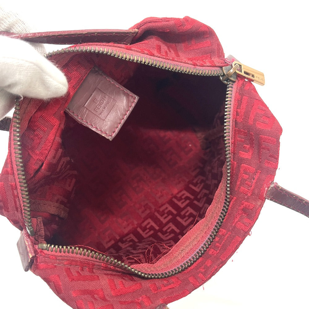 FENDI Zucca Pattern Mini Bag Handbag Logo Vintage Canvas Women's Red