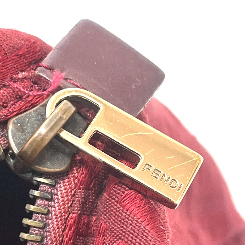FENDI Zucca Pattern Mini Bag Handbag Logo Vintage Canvas Women's Red