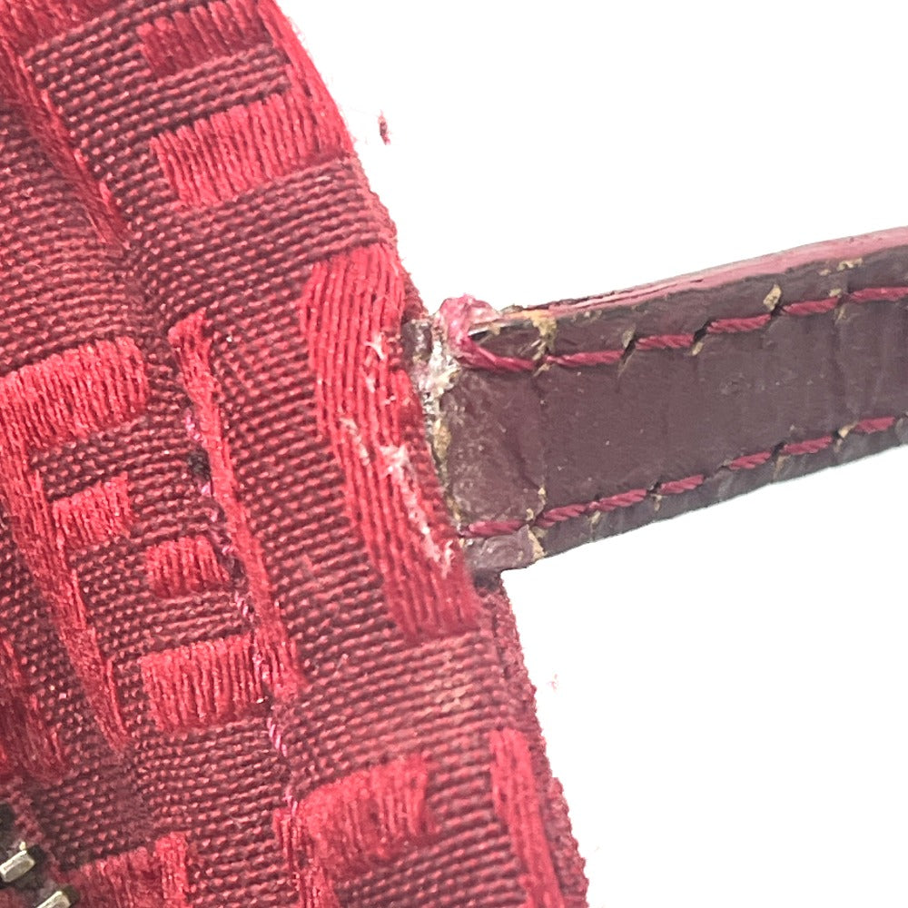 FENDI Zucca Pattern Mini Bag Handbag Logo Vintage Canvas Women's Red