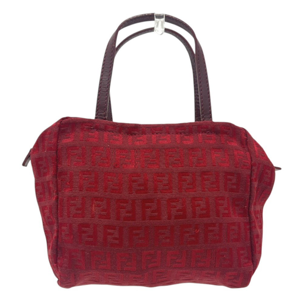 FENDI Zucca Pattern Mini Bag Handbag Logo Vintage Canvas Women's Red