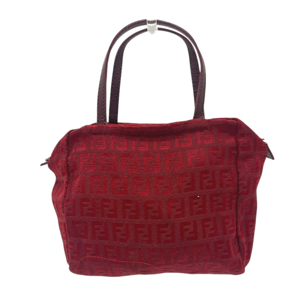 FENDI Zucca Pattern Mini Bag Handbag Logo Vintage Canvas Women's Red