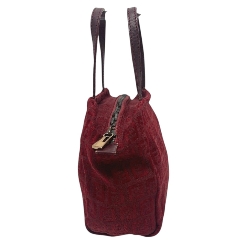 FENDI Zucca Pattern Mini Bag Handbag Logo Vintage Canvas Women's Red