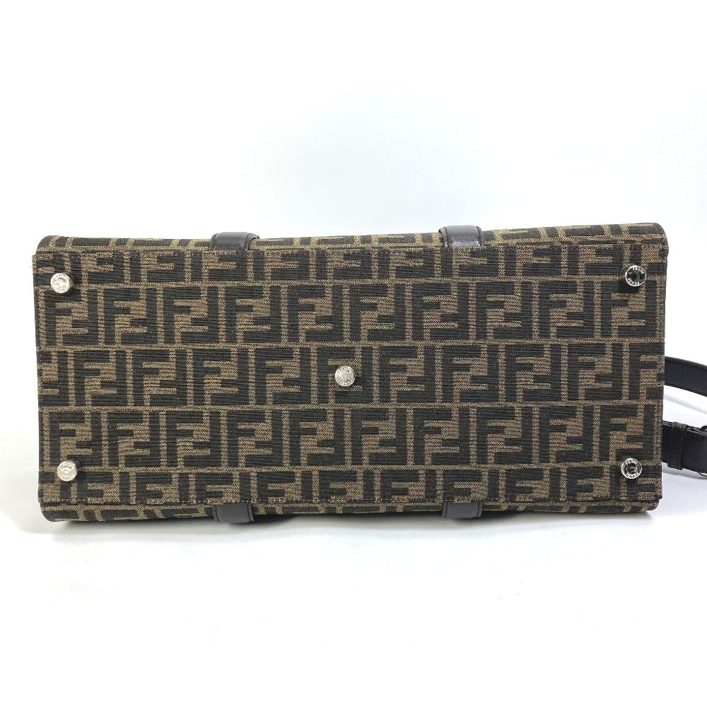 FENDI 7VA390 Zucca Crossbody Shopping Bag, 2-Way Shoulder Bag, Handbag, Tote Bag, Canvas/Leather, Men's, Brown