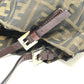 FENDI Zucca Pattern Bag Logo Metal Handbag All Over Pattern Shoulder Tote Bag Canvas/Leather Women's Brown