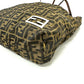 FENDI Zucca Pattern Bag Logo Metal Handbag All Over Pattern Shoulder Tote Bag Canvas/Leather Women's Brown