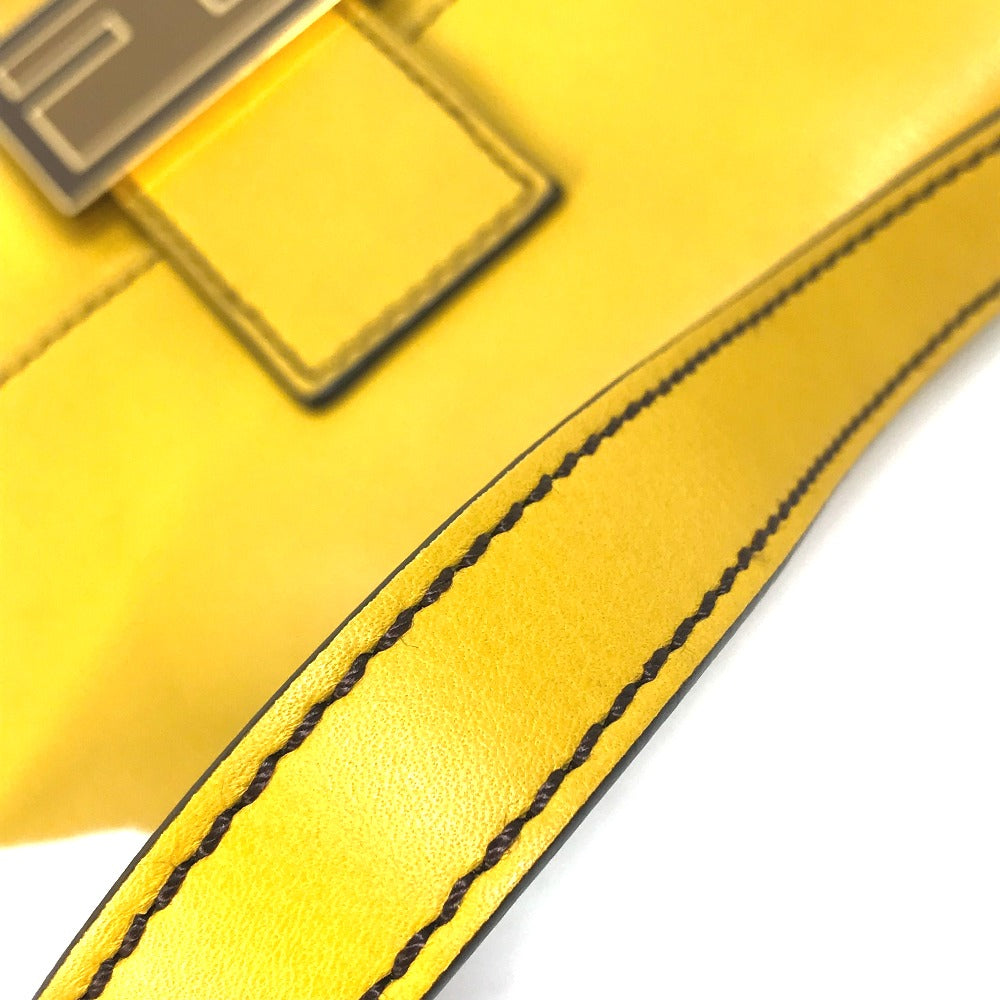 FENDI 8BR600 FF マンマバケット カバン ショルダーバッグ 2WAYバッグ ハンドバッグ レザー レディース イエロー - brandshop-reference