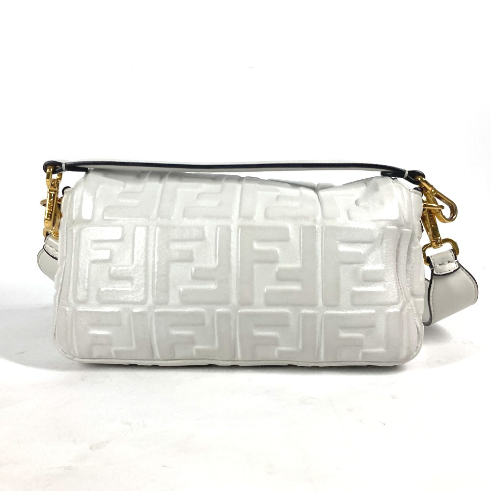 FENDI 8BR600 Zucca Mamma Bucket Shoulder Bag, 2-Way, Leather, Women's, White