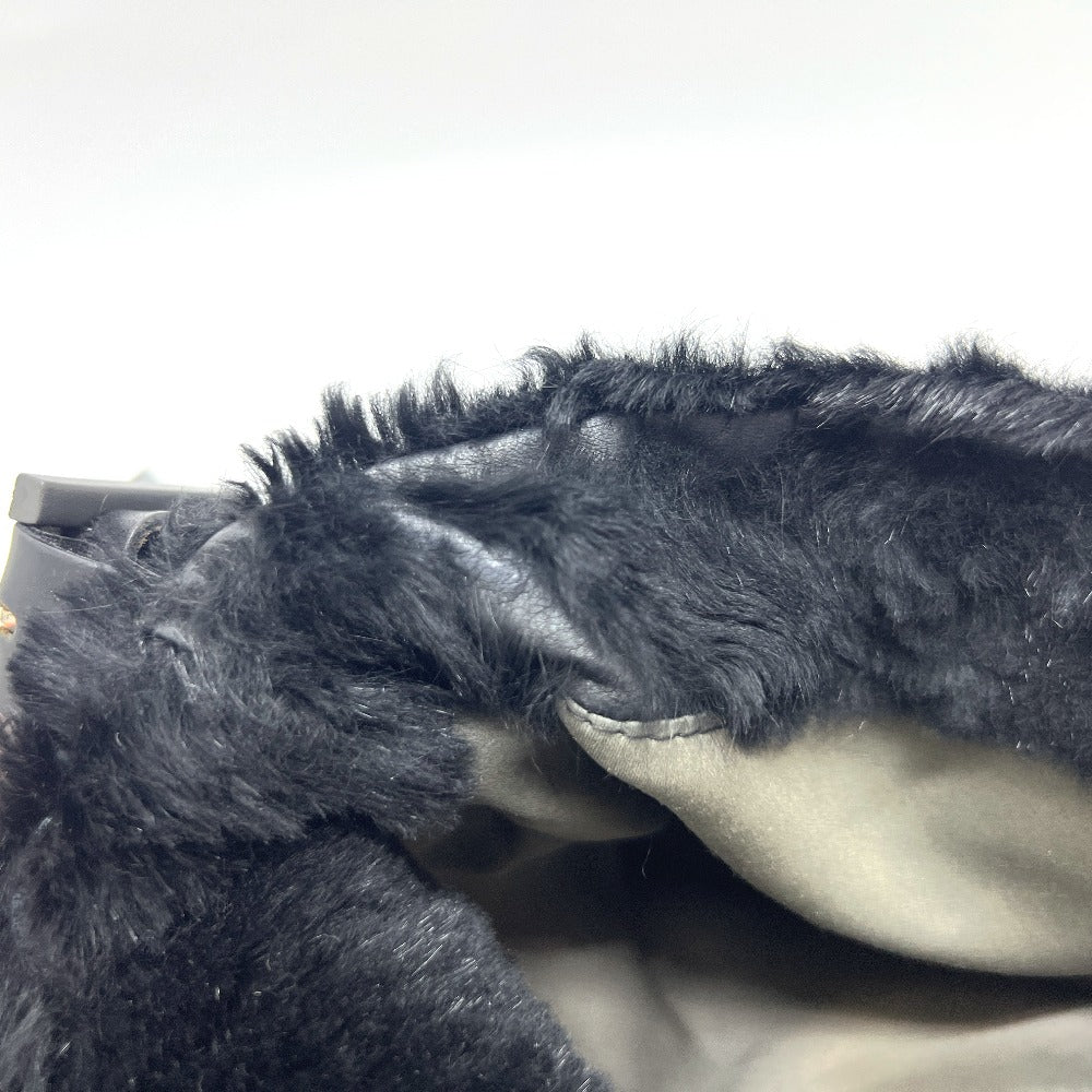 FENDI マンマバケット カバン バッグ 肩掛け ハンドバッグ ファー レディース ブラック - brandshop-reference