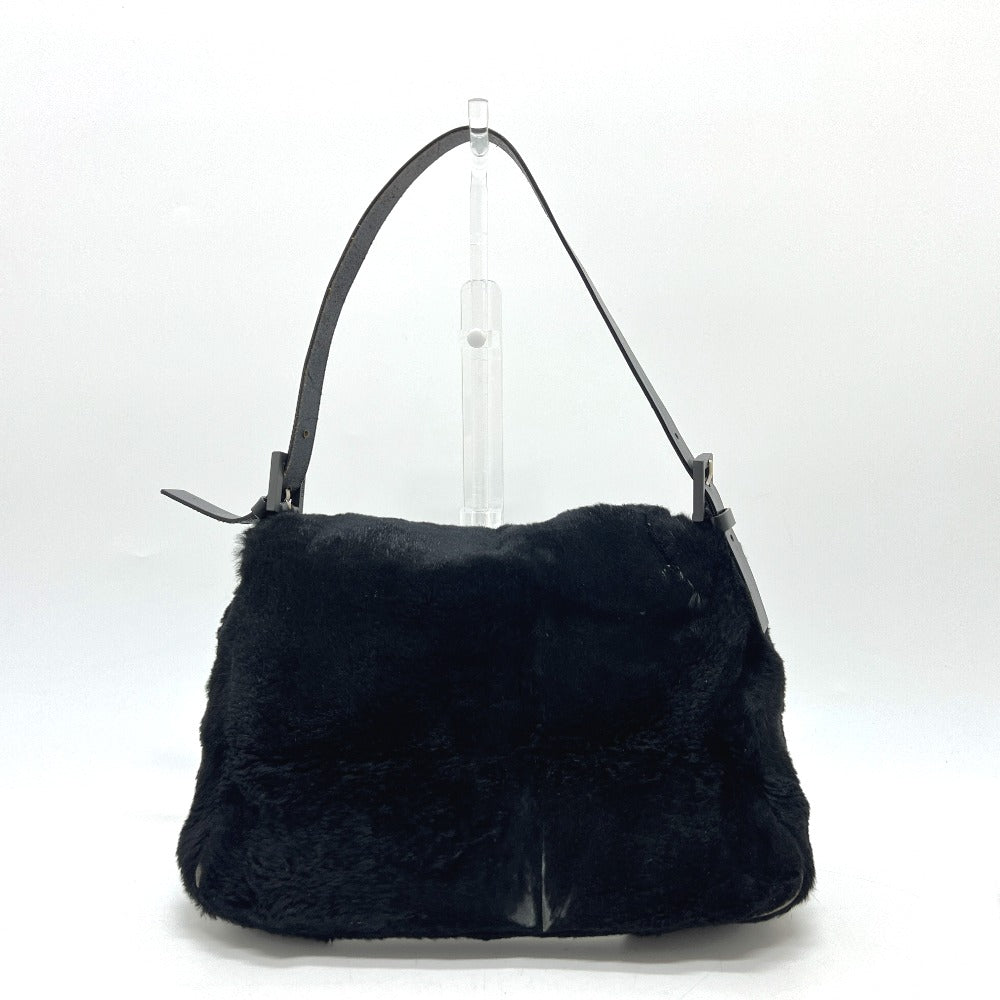 FENDI マンマバケット カバン バッグ 肩掛け ハンドバッグ ファー レディース ブラック - brandshop-reference