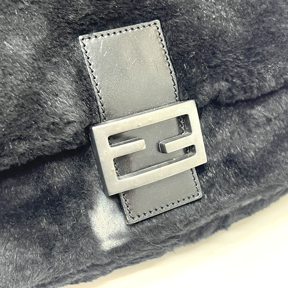 FENDI マンマバケット カバン バッグ 肩掛け ハンドバッグ ファー レディース ブラック - brandshop-reference