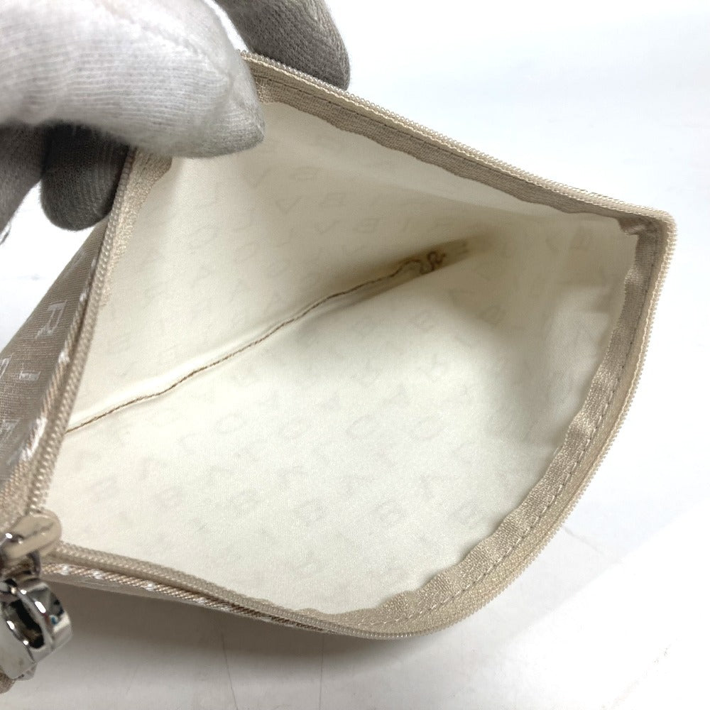 BVLGARI Logomania Shoulder Bag with Pouch, Canvas/Leather Tote Bag, Beige, Women's
