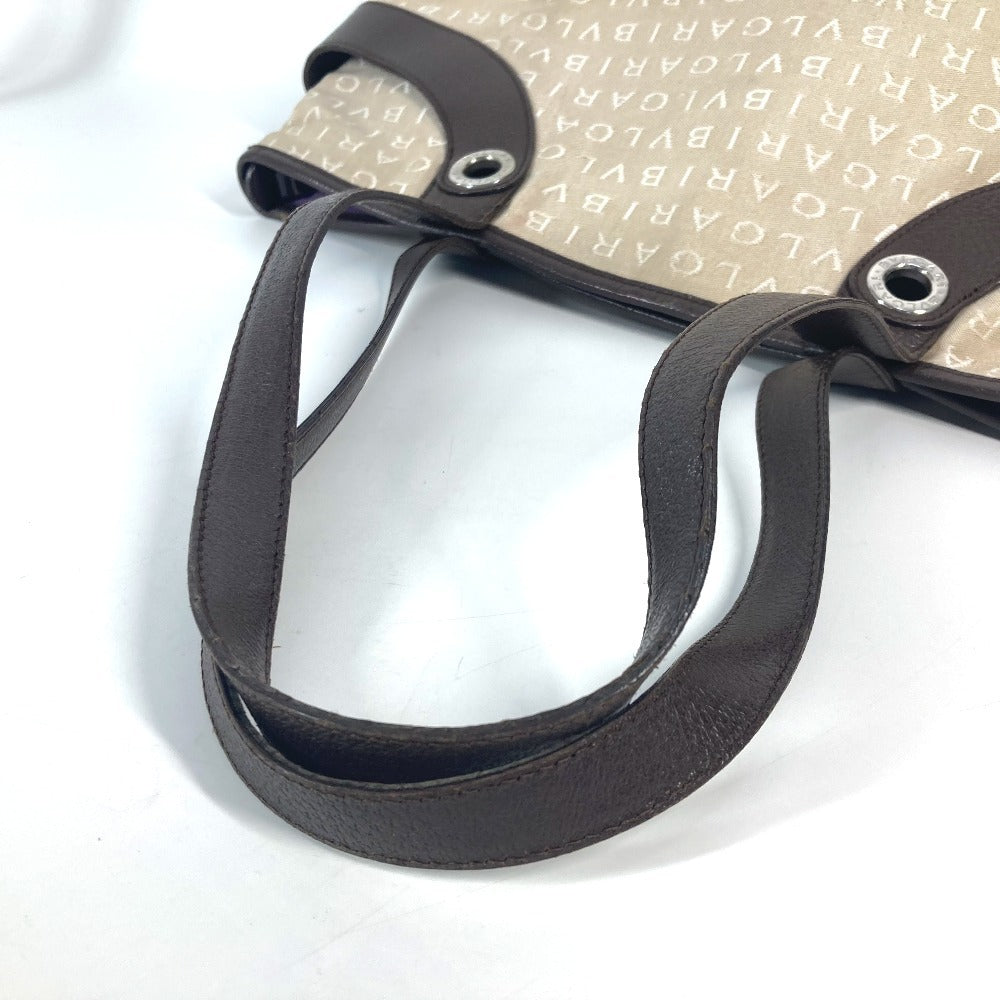 BVLGARI ロゴマニア カバン ショルダーバッグ 肩掛け トートバッグ キャンバス/レザー レディース ベージュ - brandshop-reference