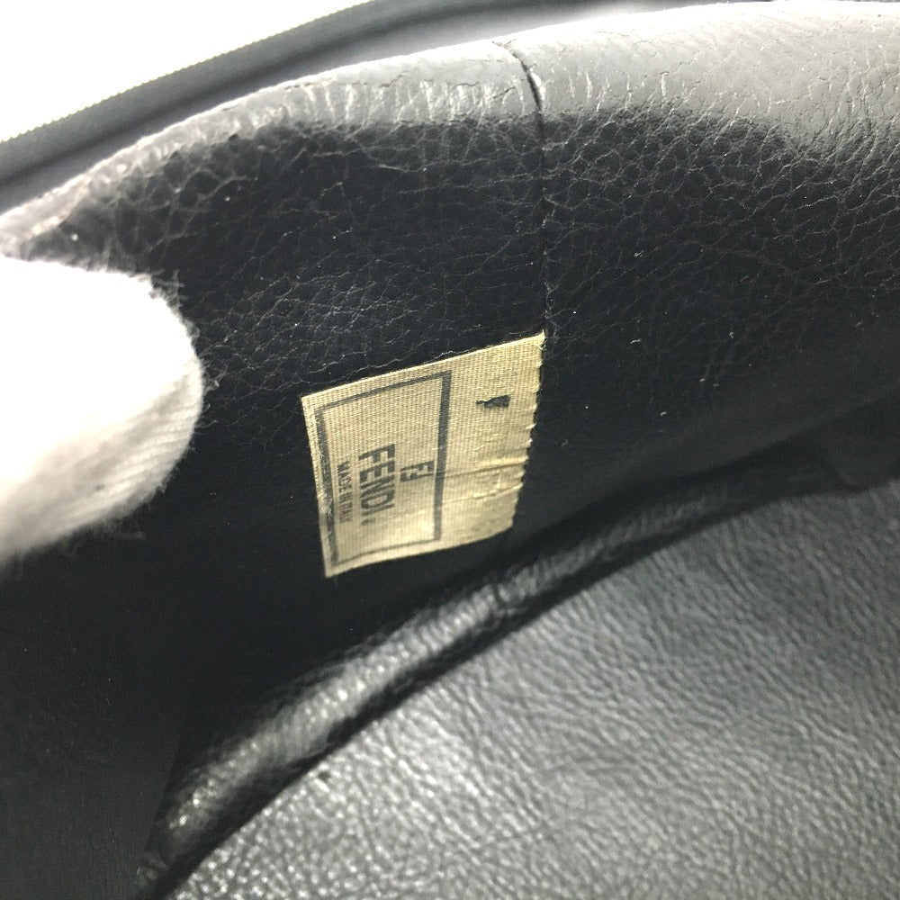 FENDI FF Logo Pecan Oval Vanity Bag, Accessory Case, PVC/Leather Handbag, Women's, Brown/Black