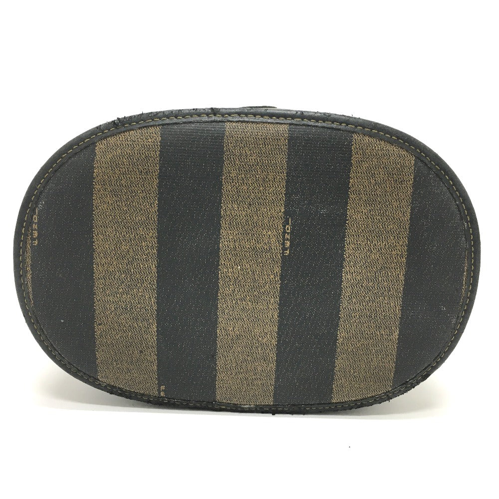 FENDI FF Logo Pecan Oval Vanity Bag, Accessory Case, PVC/Leather Handbag, Women's, Brown/Black