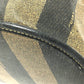 FENDI FF Logo Pecan Oval Vanity Bag, Accessory Case, PVC/Leather Handbag, Women's, Brown/Black