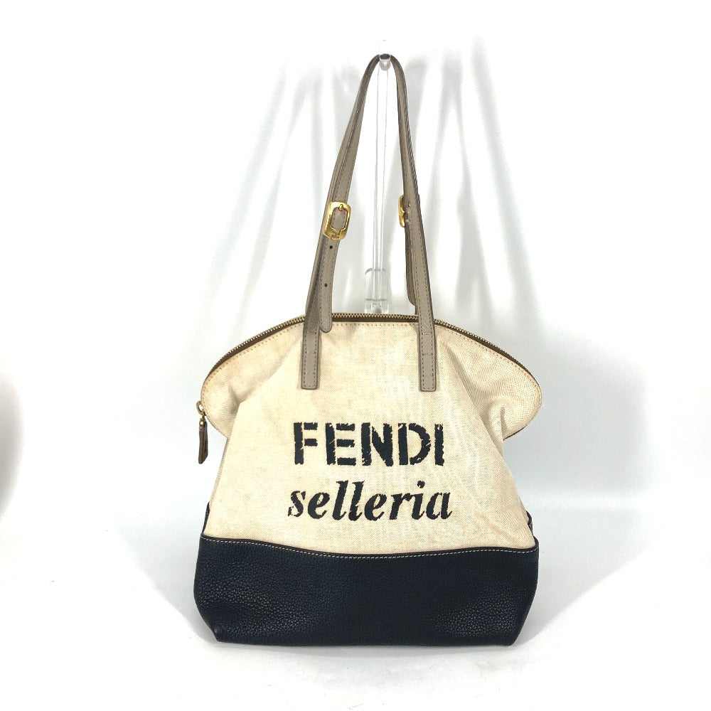FENDI トートバッグ バイカラー セレリア ロゴ 肩掛け  ショルダーバッグ キャンバス/レザー レディース - brandshop-reference