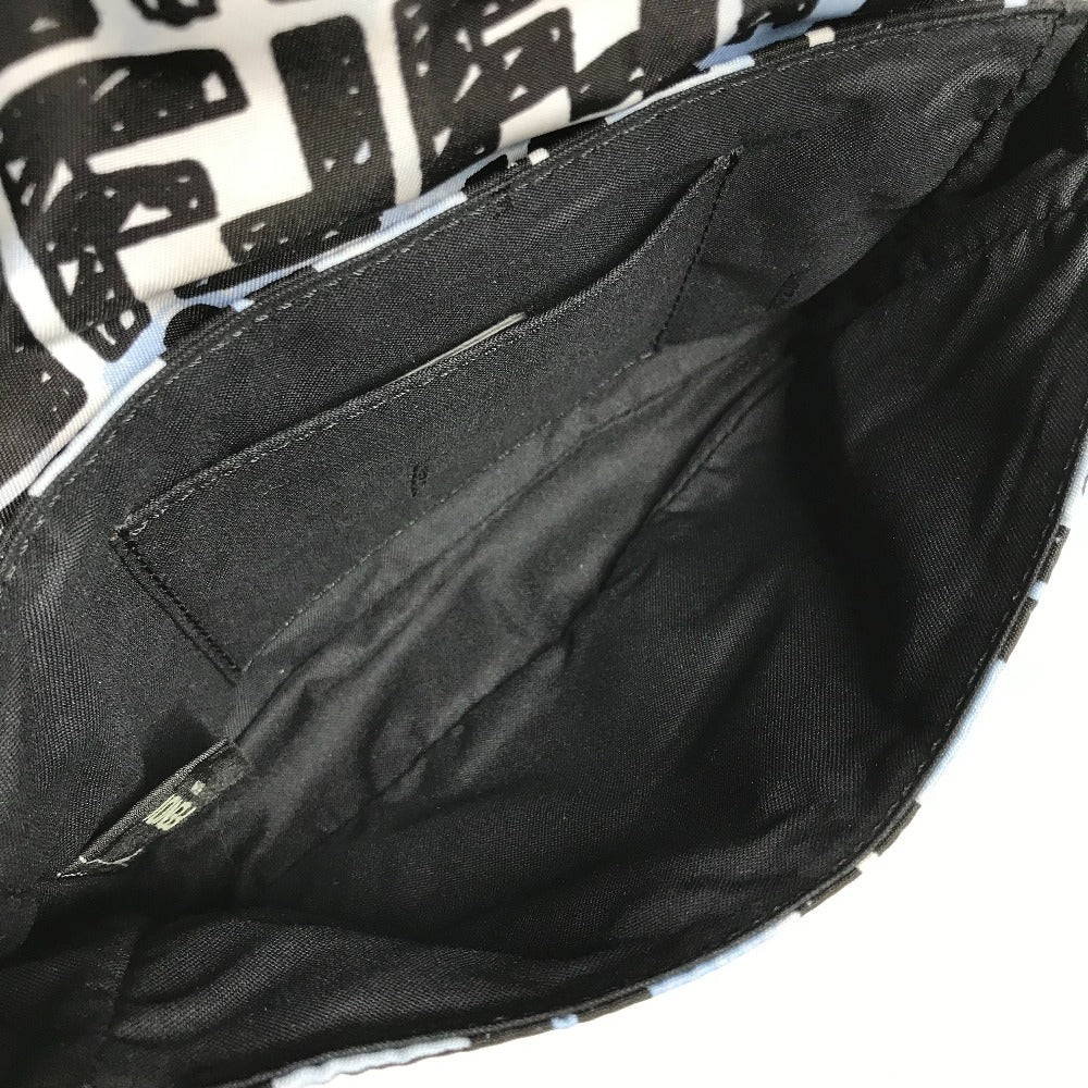FENDI 8BR784  ジョシュアヴィーダス Joshua Vides コラボ ズッカ バゲット ミニ  2WAYバッグ 斜め掛け ポシェット ショルダーバッグ ナイロン ユニセックス ブルー - brandshop-reference