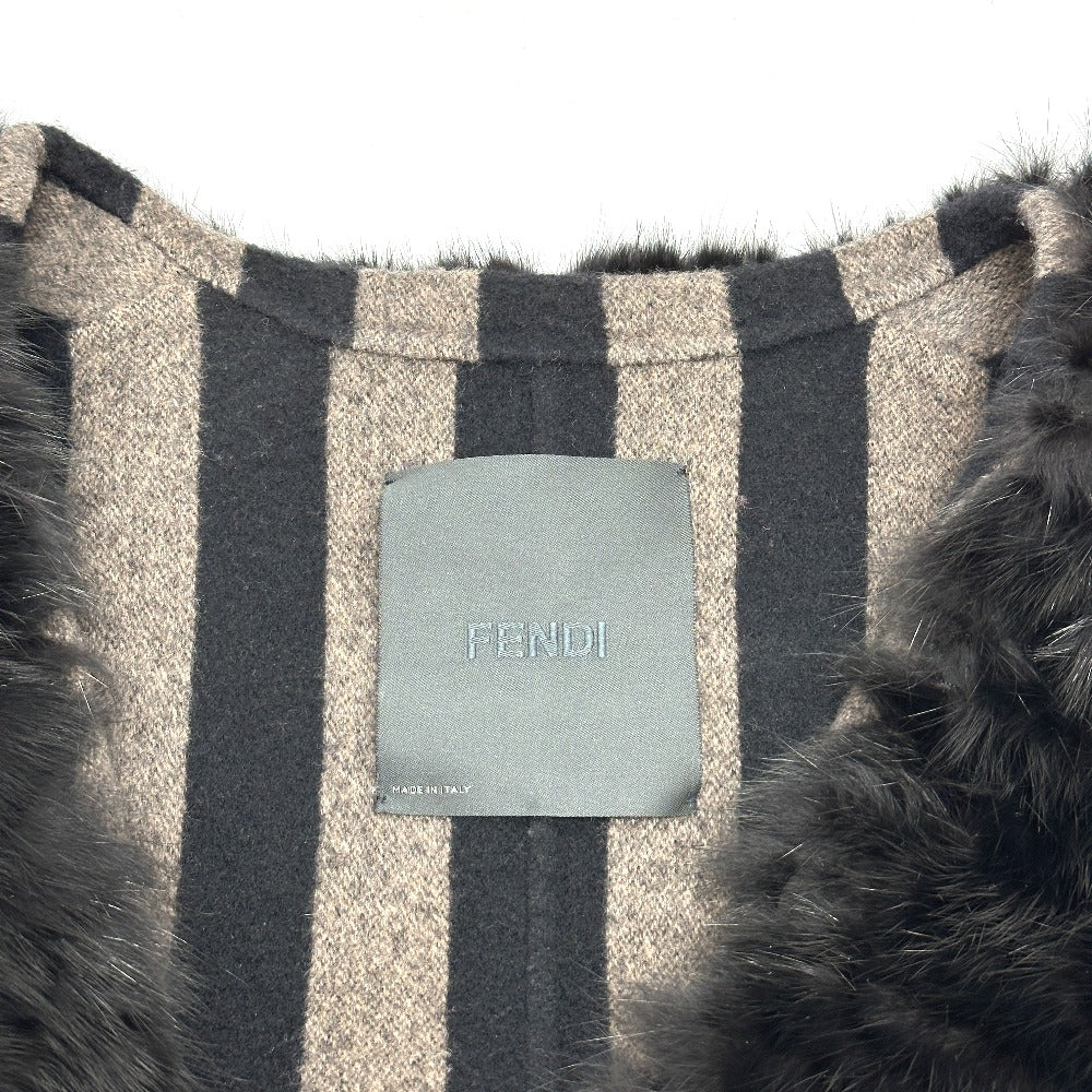 FENDI Women's Apparel Cashmere Fur Coat Black