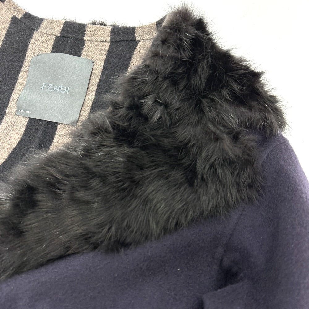 FENDI Women's Apparel Cashmere Fur Coat Black