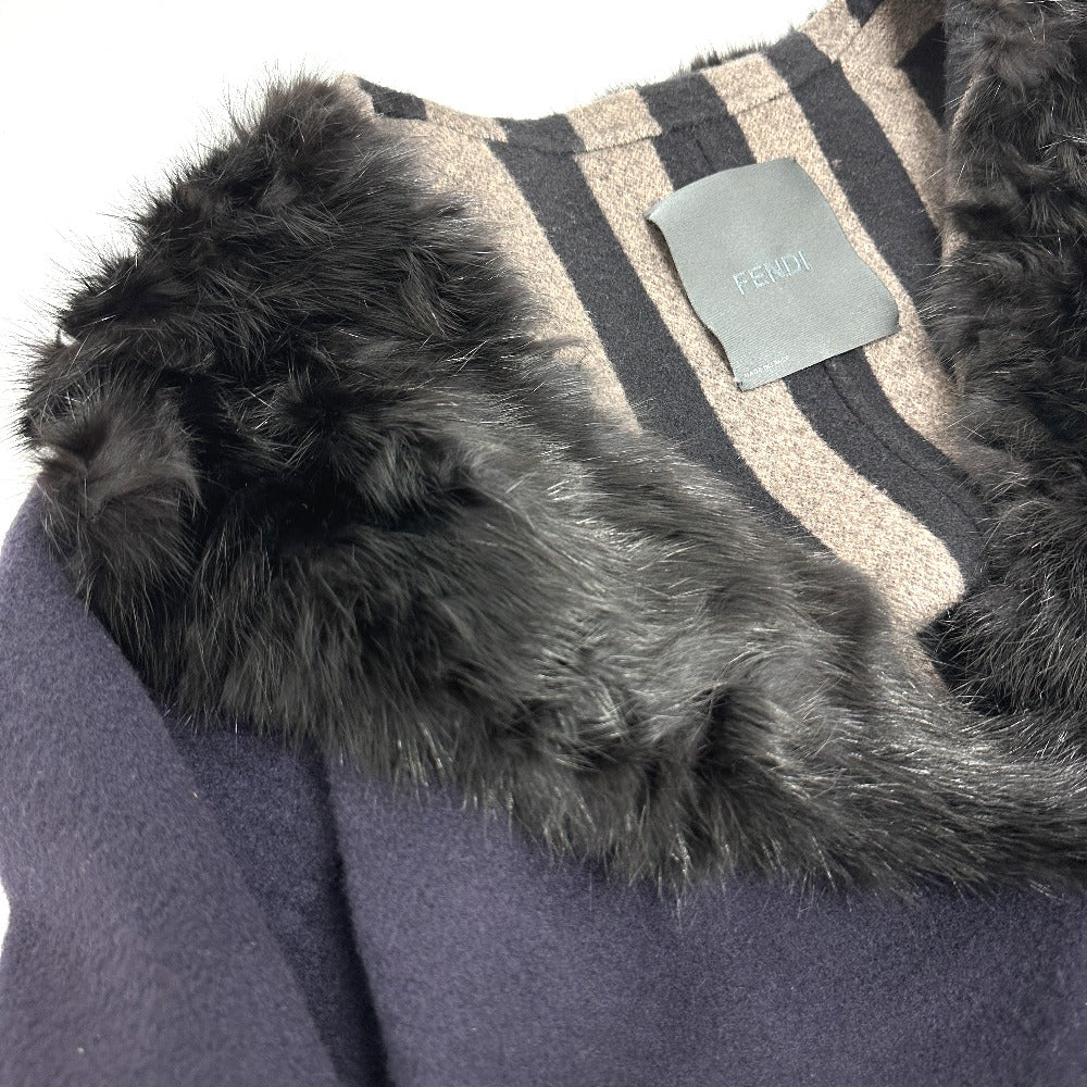 FENDI Women's Apparel Cashmere Fur Coat Black