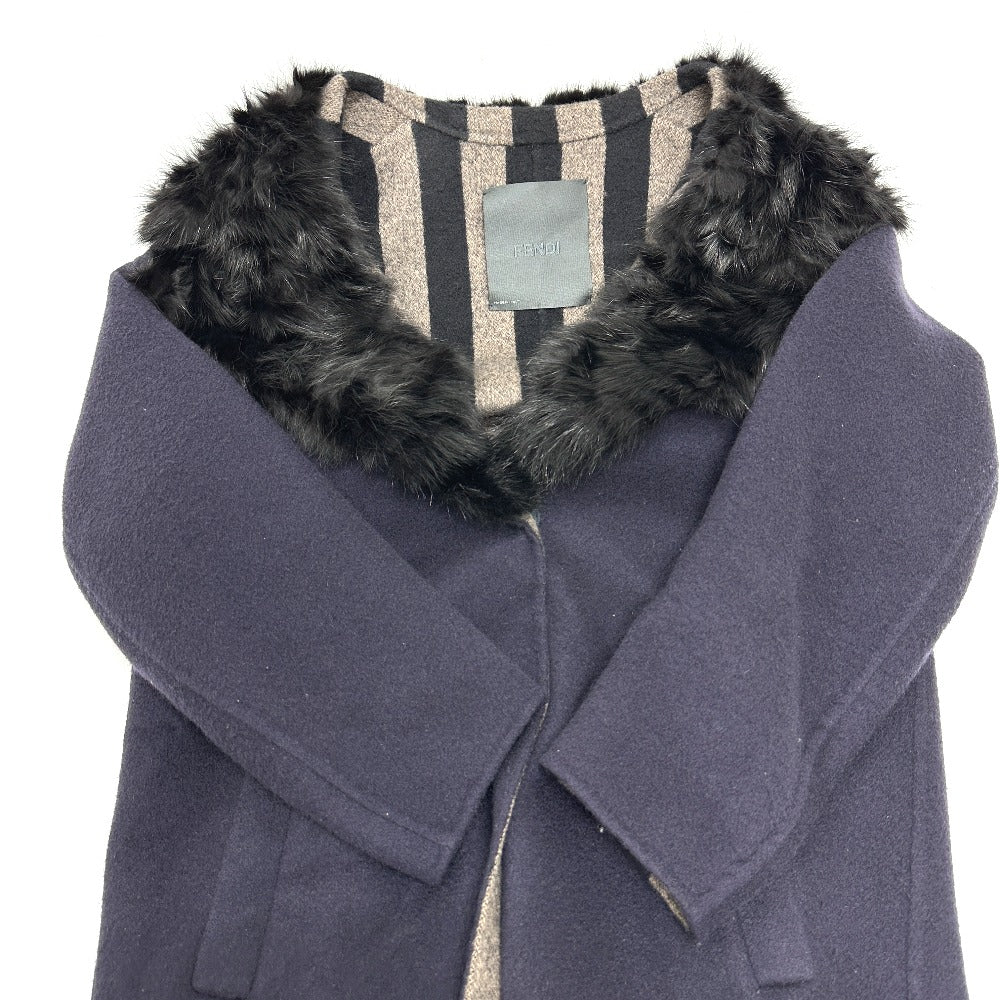 FENDI Women's Apparel Cashmere Fur Coat Black